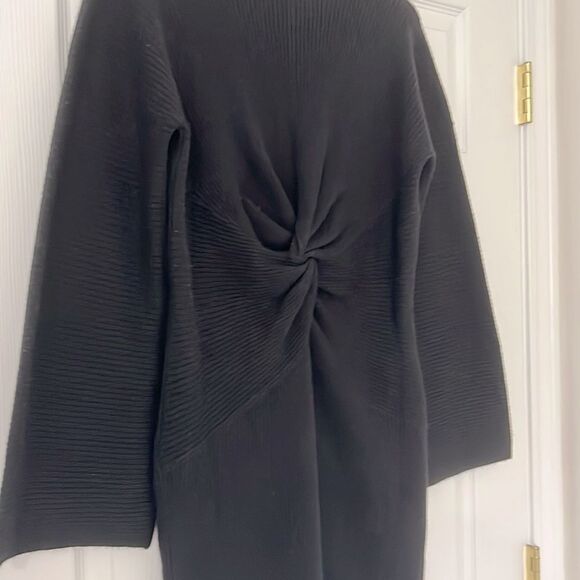 NAADAM collection wool cashmere Twist-back ribbed mini dress Sz small - Picture 10 of 11